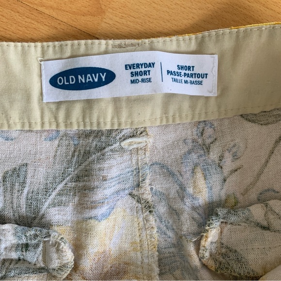 OLD NAVY Tropical Everyday Linen Shorts Mid-Rise - Picture 7 of 8